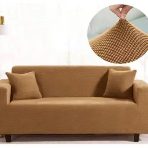 funda de sillon de tres cuerpos texturizado color beige