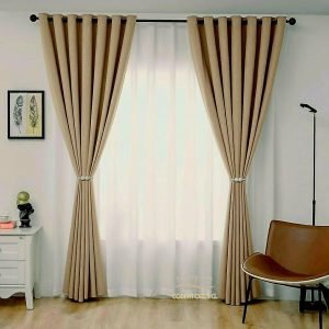 Cortinas black out color beige