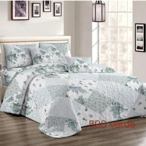 cubrecama quilt verano plaza y media verde
