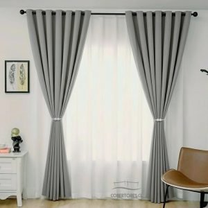 Cortinas black out color gris