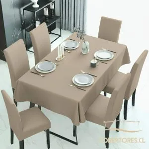 Fundas Cubre Silla Comedor Elasticada Gris - Cobertores.cl