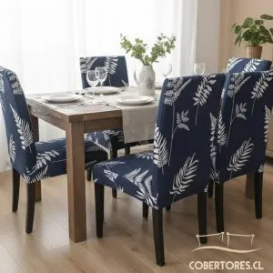Pack 6 Fundas Cubre Silla Comedor Elasticada Azul Pack 6 Fundas Cubre Silla Comedor Elasticada Azul - Cobertores.cl