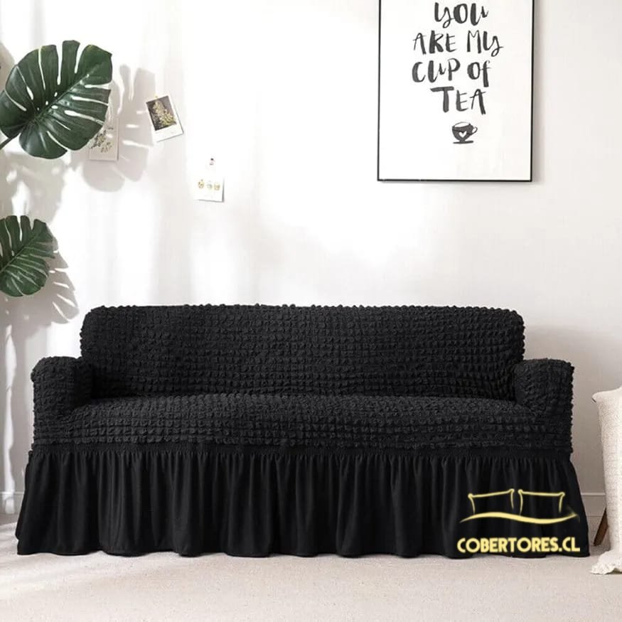 Funda Cubre Sillón Living Elasticada Negro Funda Cubre Sillón Living Elasticada Negro - Cobertores.cl