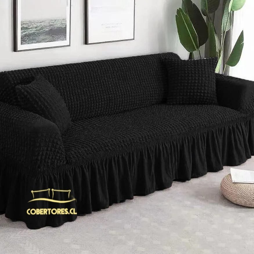 Funda Cubre Sillón Living Elasticada Negro Funda Cubre Sillón Living Elasticada Negro - Cobertores.cl