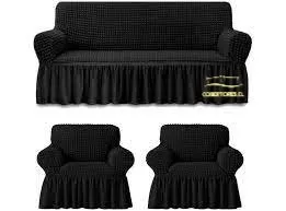 Funda Cubre Sillón Living Elasticada Negro - Cobertores.cl