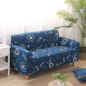 Funda Cubre Sillón Living Elasticada Azul - Cobertores.cl