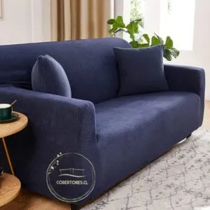 Funda Cubre Sillón Living Elasticada Azul - Cobertores.cl