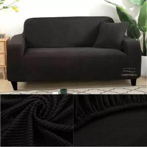 Funda Cubre Sillón Living Elasticada Negro - Cobertores.cl