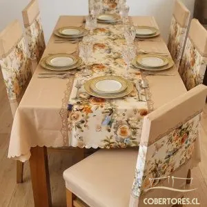 Pack 6 Mantel de Mesa Comedor Elasticada Rosa - Cobertores.cl