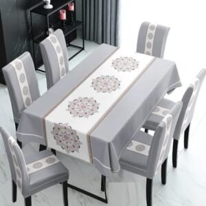Mantel de Mesa Comedor Elasticada Gris - Cobertores.cl