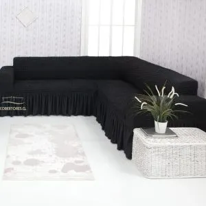 Funda Cubre Sillón Living Elasticada Negro - Cobertores.cl