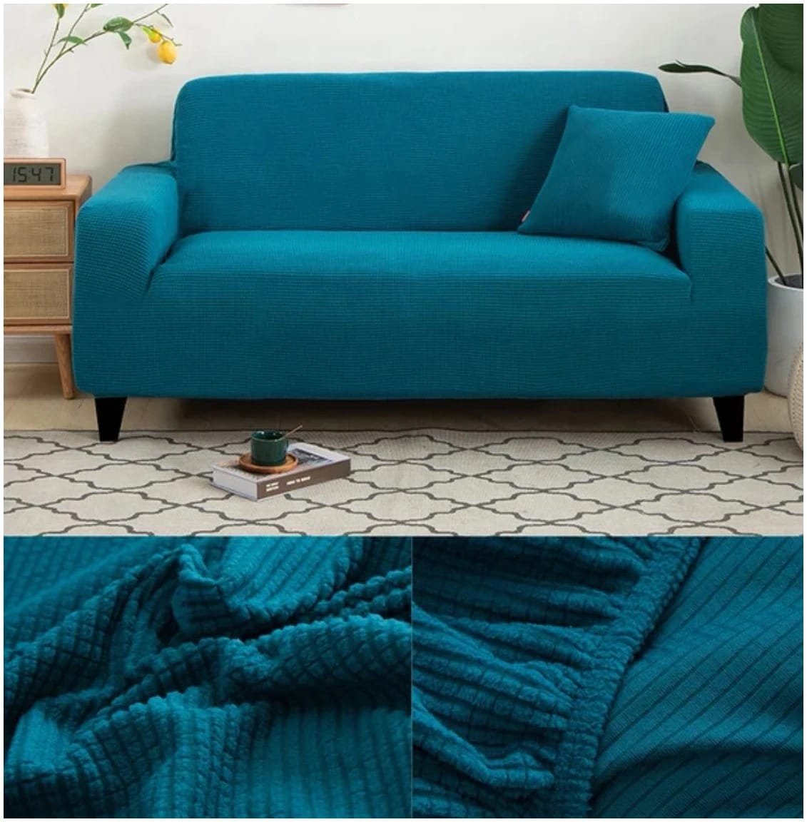 Funda Cubre Sillón Living Elasticada Azul Funda Cubre Sillón Living Elasticada Azul - Cobertores.cl