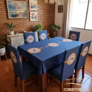 Pack 6 Fundas Cubre Silla Comedor Elasticada Azul Pack 6 Fundas Cubre Silla Comedor Elasticada Azul - Cobertores.cl