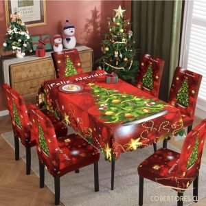 Privado: Pack Mantel + 6 Fundas de Silla decoracion Navidad - Cobertores.cl