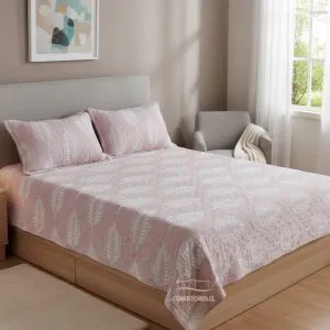 Cobertor Quilt Plumón Elasticada Azul - Cobertores.cl
