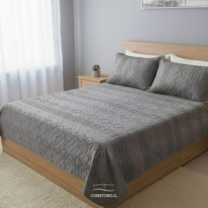 Colcha tufting quilt dos plazas plomo