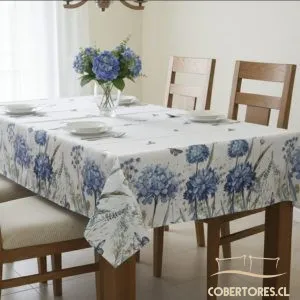 Mantel de Mesa Comedor Elasticada Azul - Cobertores.cl