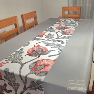 Mantel de Mesa Comedor Elasticada Gris Mantel de Mesa Comedor Elasticada Gris - Cobertores.cl