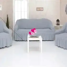 Funda Cubre Sillón Living Elasticada Gris - Cobertores.cl