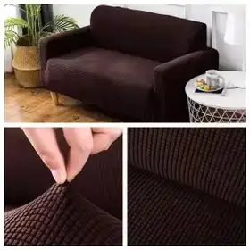 Funda Cubre Sillón Living Elasticada Café - Cobertores.cl