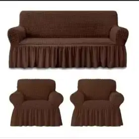 Funda Cubre Sillón Living Elasticada Café - Foto 1 Cobertores.cl