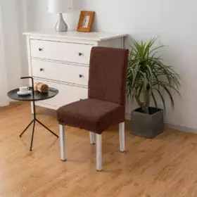 Pack 6 Fundas Cubre Silla Comedor Elasticada Beige - Cobertores.cl
