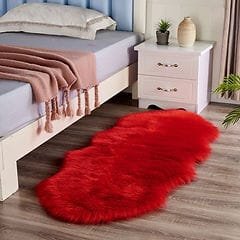 PASILLERA PIEL DE OVEJA ROJO 200 X 60