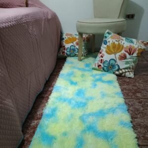 Alfombra bajada de cama multicolor amarilla